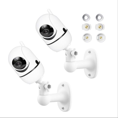 قطعتان من حامل شاشة مراقبة الأطفال على الحائط متوافق مع HelloBaby HB6560/ HB6550/ HB65/ HB40/ HB6339/ HB66/ HB6550 Pro، ANMEATE، حامل كاميرا قابل للتعديل 360 درجة مع رؤية مثالية، طريقتان للتركيب in Kuwait