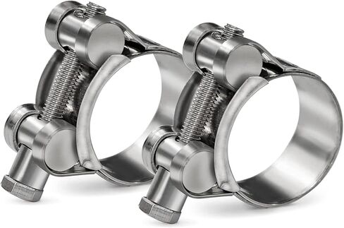 AKIHISA 2 Pack 60-63mm ID Range T-Bolt خرطوم المشبك، 304 الفولاذ المقاوم للصدأ الثقيلة أنبوب المشبك 2.36 إلى 2.48 بوصة in Kuwait