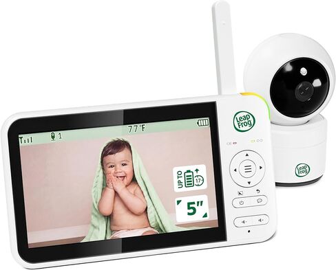 جهاز مراقبة الأطفال LeapFrog LeapView 360، بدون شبكة WiFi، شاشة LCD ملونة عالية الدقة مقاس 5 بوصات، بطارية صوتية تدوم 31 ساعة، كاميرا تكبير قابلة للإمالة بزاوية 360 درجة، جاهز للتثبيت على الحائط in Kuwait