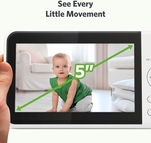 جهاز مراقبة الأطفال LeapFrog LeapView 360، بدون شبكة WiFi، شاشة LCD ملونة عالية الدقة مقاس 5 بوصات، بطارية صوتية تدوم 31 ساعة، كاميرا تكبير قابلة للإمالة بزاوية 360 درجة، جاهز للتثبيت على الحائط in Kuwait