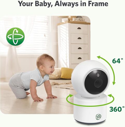 جهاز مراقبة الأطفال LeapFrog LeapView 360، بدون شبكة WiFi، شاشة LCD ملونة عالية الدقة مقاس 5 بوصات، بطارية صوتية تدوم 31 ساعة، كاميرا تكبير قابلة للإمالة بزاوية 360 درجة، جاهز للتثبيت على الحائط in Kuwait