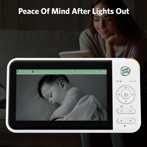 جهاز مراقبة الأطفال LeapFrog LeapView 360، بدون شبكة WiFi، شاشة LCD ملونة عالية الدقة مقاس 5 بوصات، بطارية صوتية تدوم 31 ساعة، كاميرا تكبير قابلة للإمالة بزاوية 360 درجة، جاهز للتثبيت على الحائط in Kuwait
