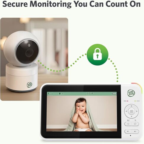 جهاز مراقبة الأطفال LeapFrog LeapView 360، بدون شبكة WiFi، شاشة LCD ملونة عالية الدقة مقاس 5 بوصات، بطارية صوتية تدوم 31 ساعة، كاميرا تكبير قابلة للإمالة بزاوية 360 درجة، جاهز للتثبيت على الحائط in Kuwait