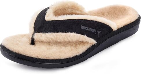 RockDove Women’s Snugga Faux Fur Flip Flop with Memory Foam Cushioning All-Day Comfort Support Indoor Outdoor Slide Sandal in Saudi Arabia