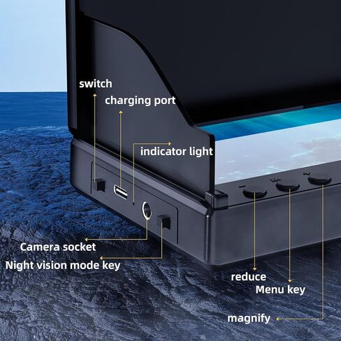 1080P HD Underwater Fishing Camera Portable with LCD Night Vision IP68 Waterproof 5000mAh Battery 120 View Angle for Ice Lake Boat Kayak Ocean in Saudi Arabia