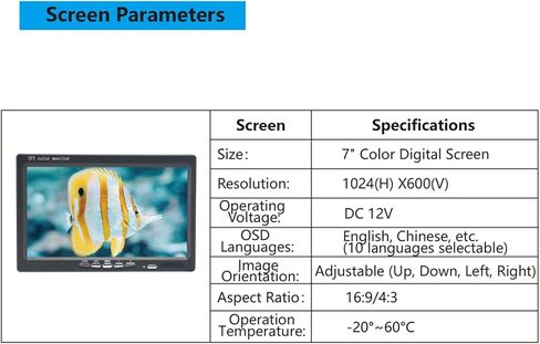 Buachois Underwater Fish Camera, Portable 7 Inch IPS Screen 1024x600 Resolution 1000TVL Camera 10000mAh Battery for Ice Fishing Underwater Fishing Freshwater Saltwater in Kuwait