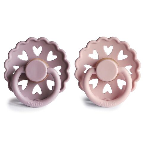 FRIGG Andersen Fairytale Natural Rubber Baby Pacifier | Made in Denmark | BPA-Free (Twilight Mauve/Primrose, 0-6 Months) in Kuwait