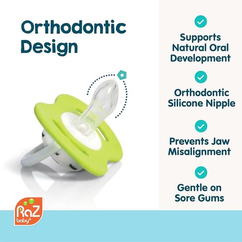 RaZbaby Soccer Pacifier - BPA-Free Silicone Orthodontic Nipple, Ideal for Soccer Lovers, 0-36 Months - 2-Pack Soccer in Kuwait