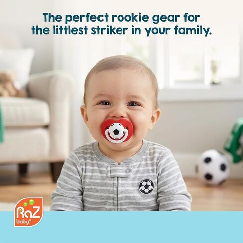 RaZbaby Soccer Pacifier - BPA-Free Silicone Orthodontic Nipple, Ideal for Soccer Lovers, 0-36 Months - 2-Pack Soccer in Kuwait