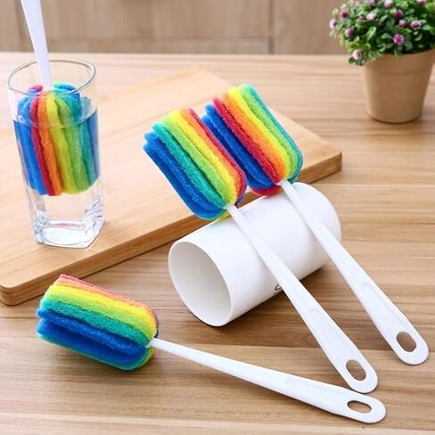 Bottle Brush Long Handle, Soft Bottle Cleaner Washer-Easy to Clean, Cleaning Brush for Kitchen Clean Baby Bottle Glasses Mugs Cups in Kuwait