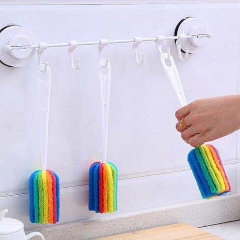 Bottle Brush Long Handle, Soft Bottle Cleaner Washer-Easy to Clean, Cleaning Brush for Kitchen Clean Baby Bottle Glasses Mugs Cups in Kuwait