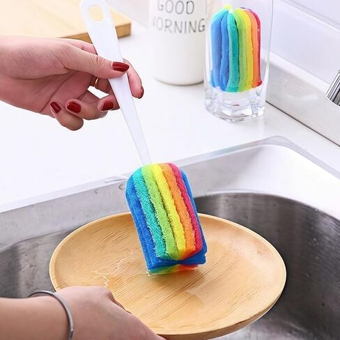 Bottle Brush Long Handle, Soft Bottle Cleaner Washer-Easy to Clean, Cleaning Brush for Kitchen Clean Baby Bottle Glasses Mugs Cups in Kuwait