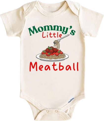 بدلة قطعة واحدة للأطفال من Mommy's Little Meatball للأولاد والبنات، هدية إيطالية مضحكة لحديثي الولادة، ملابس طعام للأطفال in Kuwait