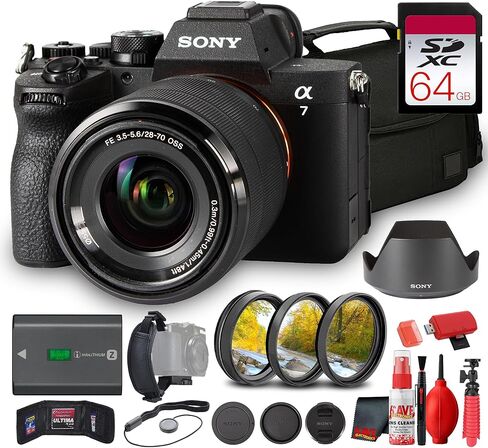 Sony Alpha A7 V Mirrorless Camera with 28-70mm Lens Hybrid System | Advanced Autofocus, High Resolution Sensor for Photography, Videography, Content Creation + 64GB Card +More (Renewed) in Kuwait