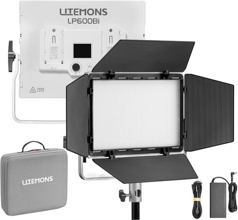Godox Litemons LP600Bi Bi-Color LED Light Panel W/APP Control,60W Studio Photography Lighting W/Barndoor,2800K -6500K,FX Modes/360°Rotatable/CRI 96+ TLCI 96+ with Barndoor，Carry case in Kuwait