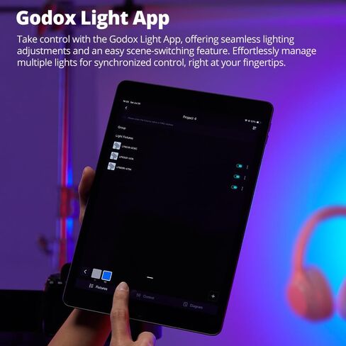 Godox Litemons LP600Bi Bi-Color LED Light Panel W/APP Control,60W Studio Photography Lighting W/Barndoor,2800K -6500K,FX Modes/360°Rotatable/CRI 96+ TLCI 96+ with Barndoor，Carry case in Kuwait