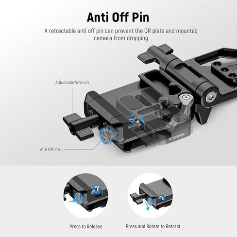 NEEWER PS150E V Mount Battery with OLED Screen for Camera Camcorder Monitor Video Light + PS015 PRO Foldable Lightweight V Lock Battery Plate with Arca Type QR Plate Compatible with DJI RS4 RS3 Gimbal in Kuwait