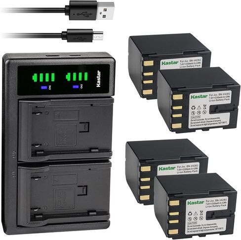 Kastar 1-Pack BN-V428 Battery and LTD2 USB Charger Replacement for JVC GR-DVL300U, GR-DVL305, GR-DVL307, GR-DVL308, GR-DVL309, GR-DVL310, GR-DVL313, GR-DVL315, GR-DVL317, GR-DVL320, GR-DVL322 in Kuwait