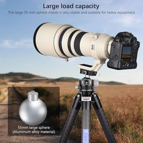 ARTCISE KB55F 55mm Low Profile Ball Head, Lever Release Panoramic Tripod Head, CNC Aluminum, Three Arca Swiss Quick Release Plate, Heavy Duty Camera Mount Max Load 40kg/88lbs in Kuwait