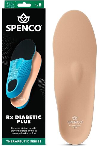 نعل داخلي لدعم قوس القدم كامل الطول للنساء من Spenco Medics Diabetics Plus مقاس 9-10.5/للرجال 8-9.5 in Kuwait