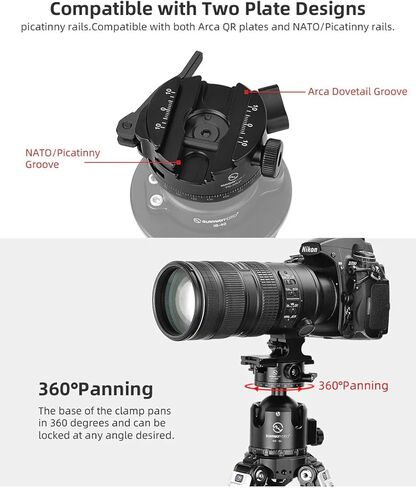 Sunwayfoto PC-58LP 58mm Lever/Panning 360° Clamp Compatible with Arca/Picatinny in Kuwait