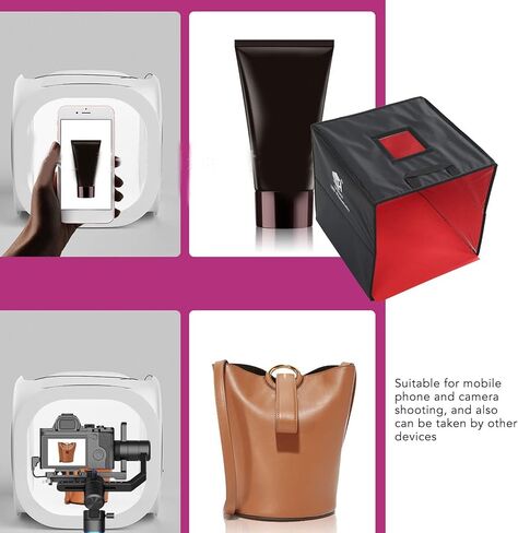 Photo Studio Box 40cm/15.7in - Foldable USB Photography Light Tent with 6 Background Plates for in Kuwait