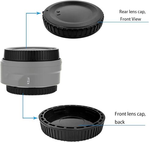 غطاء العدسة الأمامية + غطاء خلفي متوافق مع محول تركيب Nikon FTZ II، متوافق مع Nikon ZR Z50II Z6III Z6II Z7II Z5II Z50 Z30 Z9 Z8 Z6 Z6 II Z7 Z7 II Z5 Z fc، HUIPUXIANG [1+1 Pack] in Kuwait