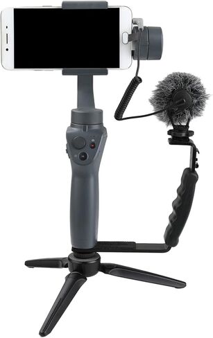 كاميرا Hejhncii DSLR دعامة على شكل حرف L مقبض فيديو مع ضوء مع حامل حذاء بارد 1/4 محول لـ Q2 4 Mobile 3 تمديد L قوس in Kuwait