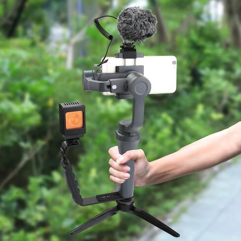 كاميرا Hejhncii DSLR دعامة على شكل حرف L مقبض فيديو مع ضوء مع حامل حذاء بارد 1/4 محول لـ Q2 4 Mobile 3 تمديد L قوس in Kuwait