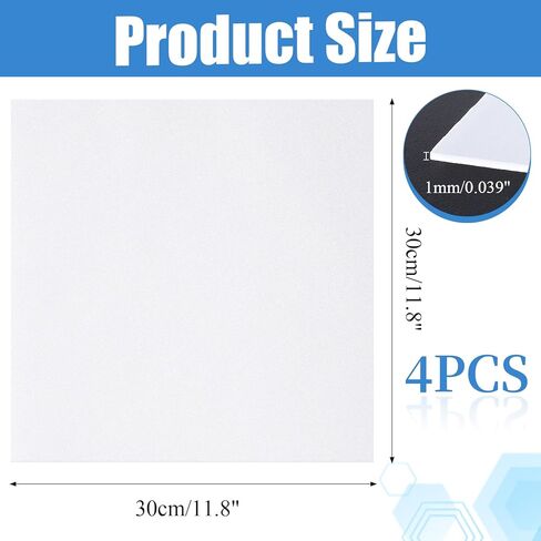 4 قطع من ناشر ضوء LED، 11.8x11.8x0.039 بوصة، ورقة غطاء نشر لوحة إضاءة PC، طبقة تعتيم LED مضادة للوهج لتنعيم ضوء السقف، إضاءة سفلية LED، لوحة LED كشاف، ضوء المسار in Kuwait