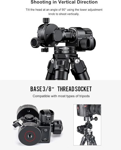SUNWAYFOTO GH-PRO II+ رأس حامل ثلاثي مُجهز مع مشبك GC-1 مُجهز بزاوية 360 درجة وقاعدة تحريك متوافقة مع Arca in Kuwait