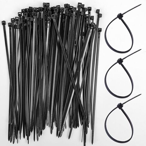 100pcs Plastic Nylon Cable Ties Self-locking Cord Tie Straps Detachable Cables Fastening Loop for Home Office Wire Zip Ties (Black,3x100mm) in Saudi Arabia