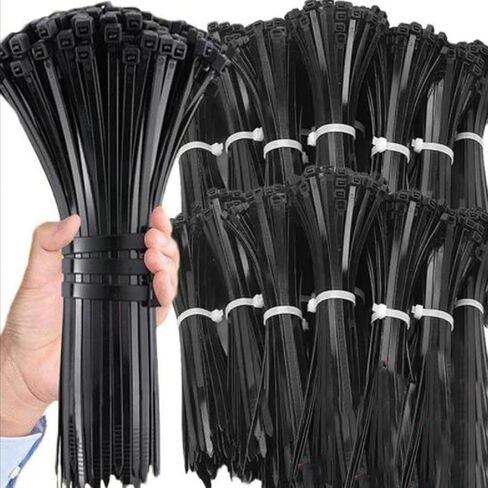100pcs Plastic Nylon Cable Ties Self-locking Cord Tie Straps Detachable Cables Fastening Loop for Home Office Wire Zip Ties (Black,3x100mm) in Saudi Arabia