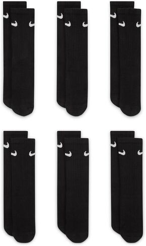 Nike Kid's Nike Everyday Cushioned Graphic Crew Socks (6 Pair), Multi-Color, Small in Kuwait