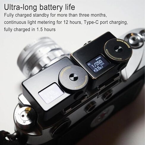 COYEUX Camera Top Reflected Light Meter with OLED Display, 30° Spot Metering, Real-time and One-Button Operation, All-Metal Cold Shoe for Vintage Film Cameras and Analog Photography in Kuwait