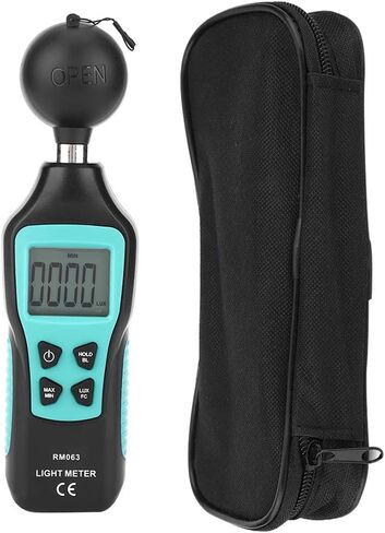 مقياس إضاءة رقمي Luxmeter - نطاق محمول RM063 0-200K Lux - شاشة LCD بإضاءة خلفية، إيقاف تشغيل تلقائي موفر للطاقة - مثالي للمصورين والإضاءة in Kuwait