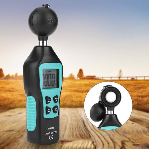 مقياس إضاءة رقمي Luxmeter - نطاق محمول RM063 0-200K Lux - شاشة LCD بإضاءة خلفية، إيقاف تشغيل تلقائي موفر للطاقة - مثالي للمصورين والإضاءة in Kuwait