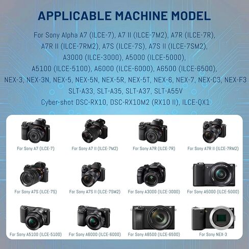2 حزمة بطارية NP-FW50 متوافقة مع سوني ألفا A5000، A5100، A6000، A6300، A6400، A6500، A7، A7A، A7R، A7II، A7RII، A7SII RX10، RX10II NEX-3، NEX-5، NEX-6 SLT-A33، SLT-A35، كاميرا رقمية SLT-A37 in Kuwait