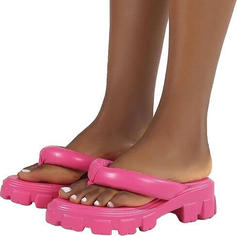 Women's Platform Flip Flop with Arch Support Casual Comfortable Wedge Flip-Flops Summer Beach Sandals Thong Slippers in Kuwait