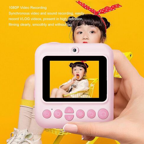 Instant Print Camera 48MP Photo 1080P Video Dual Lens Color Printing 16X Digital Zoom Camera for Vlog Recording Photography in Kuwait