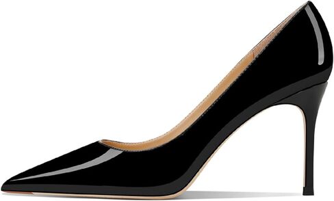 Women's Sexy Pointed Closed Toe Stiletto Heel Pumps 3.35Inch/8.5cm Comfortable Slip On Wedding Party Dressy High Heel Shoes for Women in Kuwait