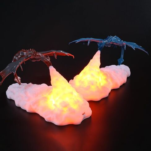 HGomx Fire Dragon Lamp Light, 3D Printed Night Light LED Moon Light Gift for Boys and Girls Bedroom Kids Room with USB Rechargeable (Fire Dragon) in Kuwait