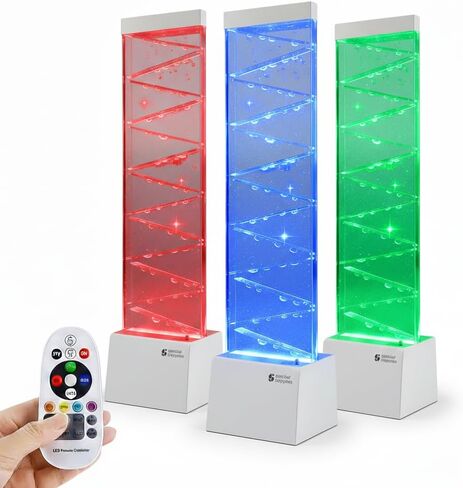 لوازم خاصة فقاعات LED متعرجة مع أنابيب نافورة ملونة للتخفيف الحسي والإضاءة المهدئة أو المكتب أو الفصل الدراسي أو ديكور المنزل، مصابيح RGB قابلة للتعديل مع جهاز تحكم عن بعد in Kuwait