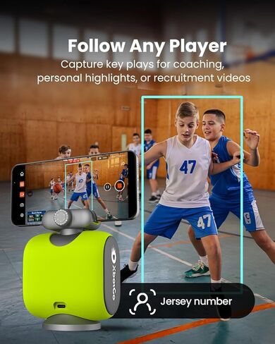 مجموعة XbotGo Chameleon الرياضية الاحترافية - كاميرا حركة تعمل بالذكاء الاصطناعي مع نظام تتبع Gimbal، تتبع الفريق واللاعب، فيديو COMS 4K، دوران 360 درجة، مجال رؤية 120 درجة، بث مباشر، حزمة الكل في واحد in Kuwait