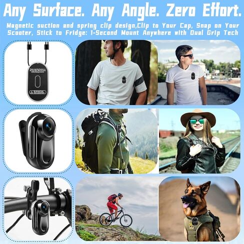 Upgraded 1080P Mini Body Cameras with Audio and Video Recording, POV Camera, Thumb Size Sport Action Camera, Hand Free Camcorder for Cycling,Travel,Pet,Vlogging(64GB), Black in Kuwait