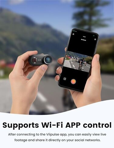 Apexcam 4K Thumb Action Camera, POV Mini Body Camera with Action Pod & Built-in 64GB, 20MP WiFi Remote Control, 6-Axis EIS Stabilization,10M Waterproof Portable Body Cam for Vlogging/Motorcycling in Kuwait