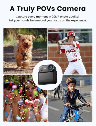Apexcam 4K Thumb Action Camera, POV Mini Body Camera with Action Pod & Built-in 64GB, 20MP WiFi Remote Control, 6-Axis EIS Stabilization,10M Waterproof Portable Body Cam for Vlogging/Motorcycling in Kuwait
