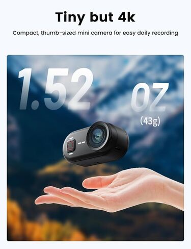 Apexcam 4K Thumb Action Camera, POV Mini Body Camera with Action Pod & Built-in 64GB, 20MP WiFi Remote Control, 6-Axis EIS Stabilization,10M Waterproof Portable Body Cam for Vlogging/Motorcycling in Kuwait