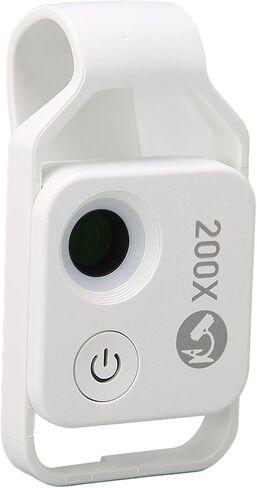 200X Phone Mini Pocket Microscope,Cell Phone Pocket Microscope with CPL Lens Universal Phone with Universal Cell Phone Clip for Kids Students Microbiology Observation(White) in Kuwait