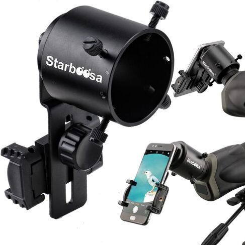 Phone-to-Spotting Scope Adapter for Digiscoping – Fits 29–53mm Eyepiece OD (1.25"–2") – Rugged Aluminum Body with Protective Pads in Kuwait